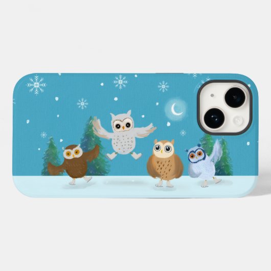 Vier kleine eigenaars die ijsschaatsen Case-Mate iPhone case (Achterkant (horizontaal))