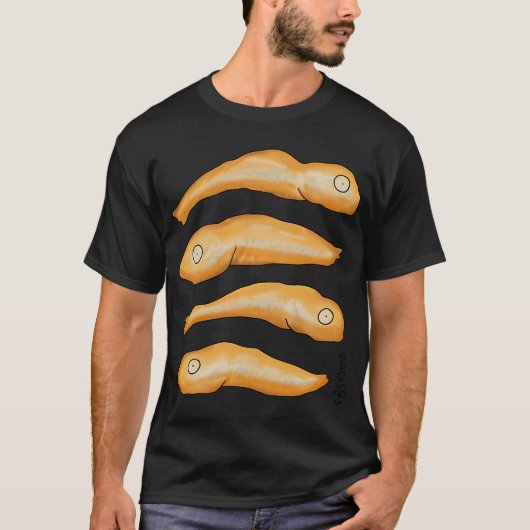 Vier kleine gefrituurde ansjovis t-shirt (Voorkant)