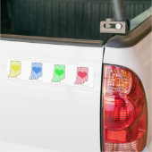 Vier kleine Hart Indiana-bumperstickers Bumpersticker (Op Truck)