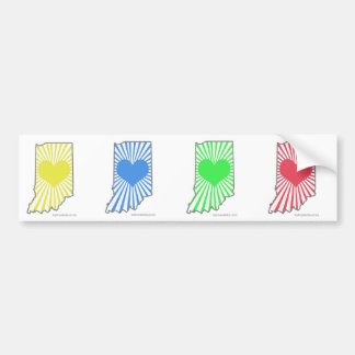 Vier kleine Hart Indiana-bumperstickers Bumpersticker