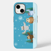 Vier kleine uilen gaan schaatsen Case-Mate iPhone case (Achterkant)