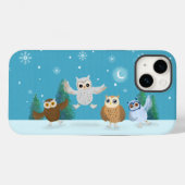 Vier kleine uilen gaan schaatsen Case-Mate iPhone case (Achterkant (horizontaal))