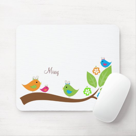 Vier kleine vogels muismat (Met muis)