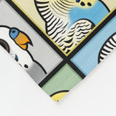 Vier Kleur Budgies Fleece Deken (Hoek)