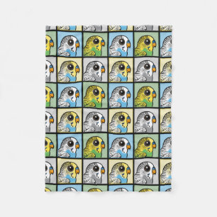 Vier Kleur Budgies Fleece Deken