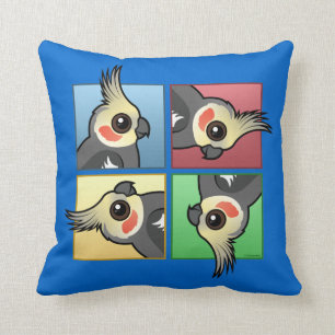 Vier kleuren-Cockatiel Kussen