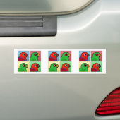 Vier kleuren-eclectus bumpersticker (Op auto)