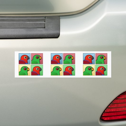 Vier kleuren-eclectus bumpersticker (Op auto)
