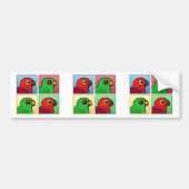 Vier kleuren-eclectus bumpersticker (Voorkant)