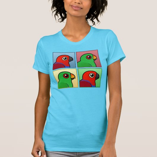 Vier kleuren-eclectus t-shirt (Voorkant)