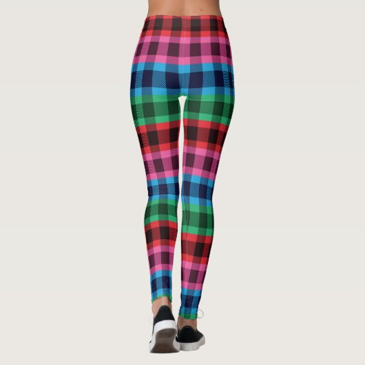 Vier kleuren geruite patroon leggings (Achterkant)