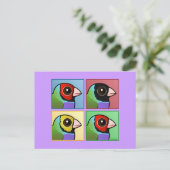 Vier kleuren Gouldian Finch Briefkaart (Staand voorkant)