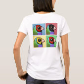 Vier kleuren Gouldian Finch T-shirt (Achterkant)