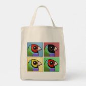 Vier kleuren Gouldian Finch Tote Bag (Achterkant)