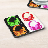 Vier kleuren Hoofdtelefoon Pop Kunsthoofd Telefoon Bier Onderzetter (Linkerzijde)