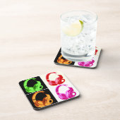 Vier kleuren Hoofdtelefoon Pop Kunsthoofd Telefoon Bier Onderzetter (Rechterzijde)