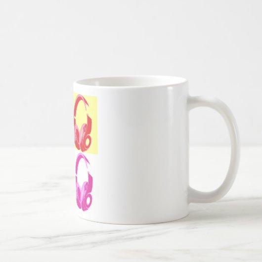 Vier kleuren Hoofdtelefoon Pop Kunsthoofd Telefoon Koffiemok (Rechts)