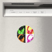 Vier kleuren Hoofdtelefoon Pop Kunsthoofd Telefoon Magneet (Insitu (Vaatwasser))