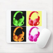Vier kleuren Hoofdtelefoon Pop Kunsthoofd Telefoon Muismat (Met muis)