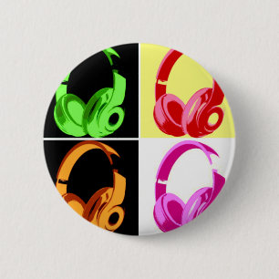 Vier kleuren Hoofdtelefoon Pop Kunsthoofd Telefoon Ronde Button 5,7 Cm