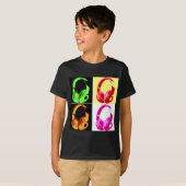 Vier kleuren Hoofdtelefoon Pop Kunsthoofd Telefoon T-shirt (Voorkant volledig)