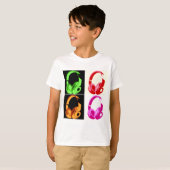 Vier kleuren Hoofdtelefoon Pop Kunsthoofd Telefoon T-shirt (Voorkant volledig)