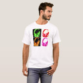 Vier kleuren Hoofdtelefoon Pop Kunsthoofd Telefoon T-shirt (Voorkant volledig)