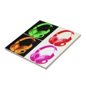 Vier kleuren Hoofdtelefoon Pop Kunsthoofd Telefoon Tegeltje (Zijkant)