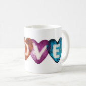 Vier kleuren Love Hearts Design Koffiemok (Voorkant rechts)