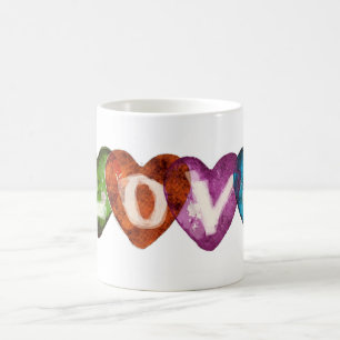 Vier kleuren Love Hearts Design Koffiemok
