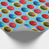 Vier kleuren Pop Art Basketbal Cadeaupapier (Hoek)