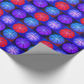 Vier kleuren Pop Art Basketbal Cadeaupapier (Hoek)