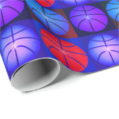 Vier kleuren Pop Art Basketbal Cadeaupapier (Rol Hoek)