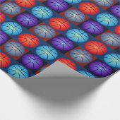 Vier kleuren Pop Art Basketbal Cadeaupapier (Hoek)
