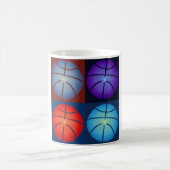 Vier kleuren Pop Art Basketbal Koffiemok (Center)