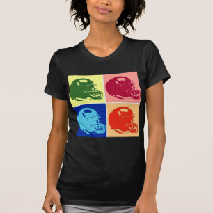 Vier kleuren Pop Art Football Helm T-shirt
