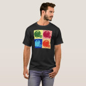 Vier kleuren Pop Art Football Helm T-shirt (Voorkant volledig)