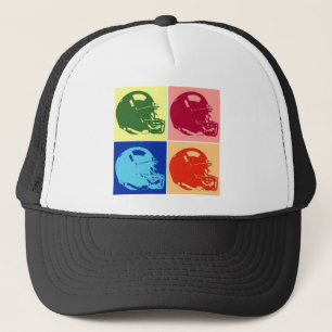 Vier kleuren Pop Art Football Helm Trucker Pet