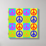 Vier kleuren Pop Art Peace Sign Wrapped Canvas<br><div class="desc">Populaire en historische symbolen - het Symbool van het teken van de Vrede Digitale Kunst van de Pop werkt</div>