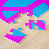 Vier kleuren Pop Art Vredesbord Legpuzzel (Zijkant)