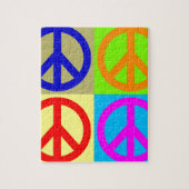 Vier kleuren Pop Art Vredesbord Legpuzzel (Verticaal)