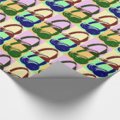 Vier kleuren Pop-hoofdtelefoons Cadeaupapier (Hoek)