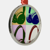 Vier kleuren Pop-hoofdtelefoons Metalen Ornament (Rechts)