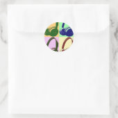 Vier kleuren Pop-hoofdtelefoons Ronde Sticker (Tas)