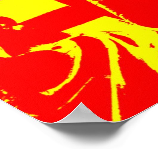 Vier kleuren-Pop Kunstbeeld Vrijheid Poster (Hoek)