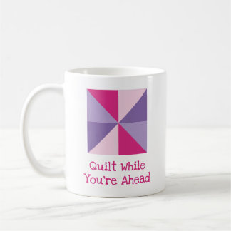 Vier Kleuren Quilt Steekpuntrad Quiltblok Koffiemok