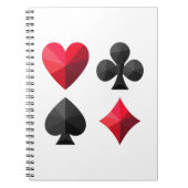 Vier kleuren speelkaarten: harten, klaveren, schop notitieboek (Voorkant)