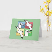 Vier kleurenalbatross kaart (Gele Bloem)