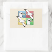Vier kleurenalbatross rechthoekige sticker (Tas)