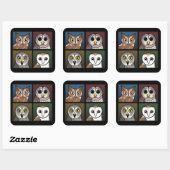 Vier kleureneigenaar (donker) vierkante sticker (Vel)